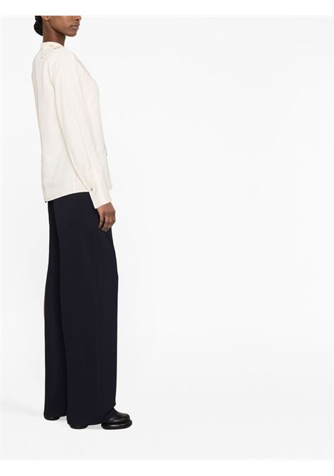 Beige asymmetric-collar long-sleeved blouse - women JIL SANDER | J01DL0105J65004689