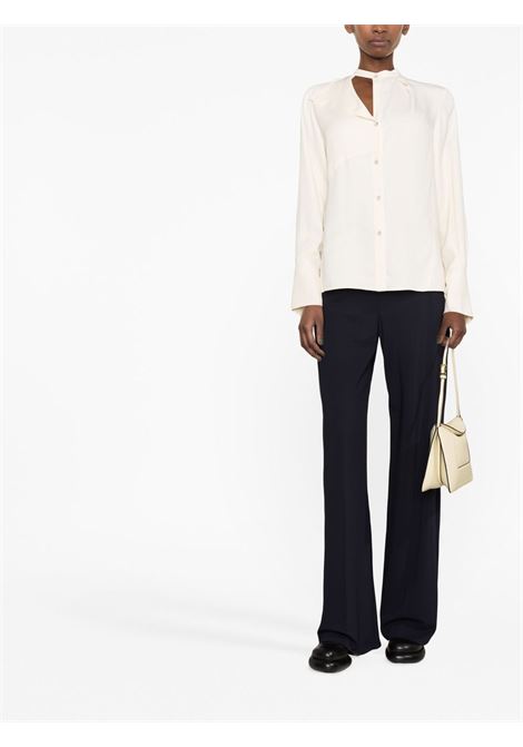 Beige asymmetric-collar long-sleeved blouse - women JIL SANDER | J01DL0105J65004689