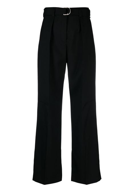 Black belted-waist wide-leg trousers - women  JIL SANDER | J03KA0110J41136001