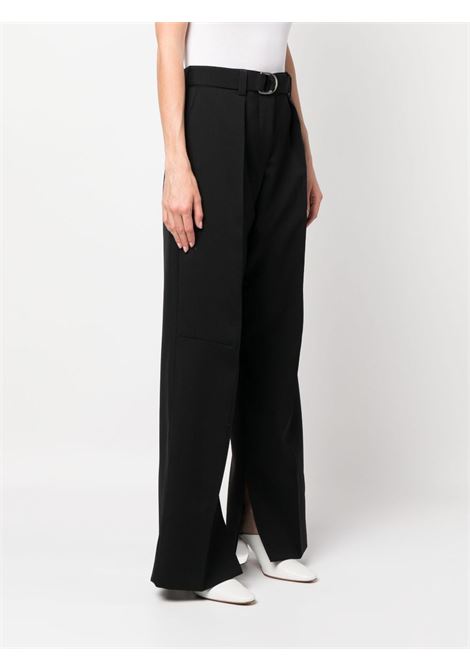 Black belted-waist wide-leg trousers - women  JIL SANDER | J03KA0110J41136001
