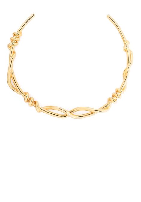 Gold-tone twist knot choker necklace - women  JIL SANDER | J11UU0016J12003715