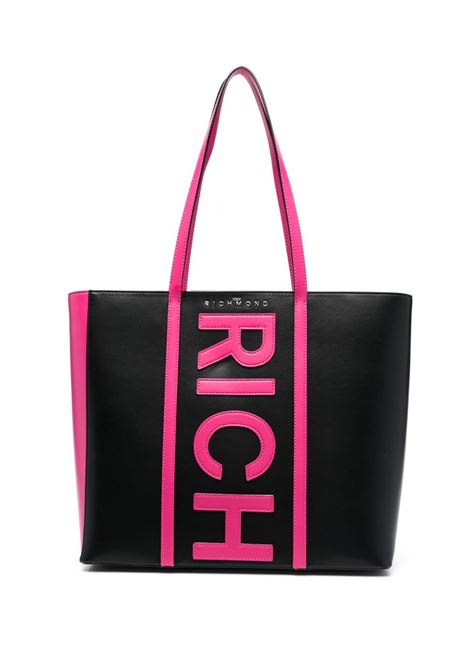 Black and pink logo-detail shoulder bag - wome  JOHN RICHMOND | RWP23177BON2BLKPNK