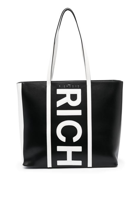 Black and white logo-detail shoulder bag - wome  JOHN RICHMOND | RWP23177BON2BLKWHT