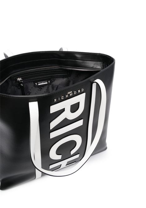 Black and white logo-detail shoulder bag - wome  JOHN RICHMOND | RWP23177BON2BLKWHT