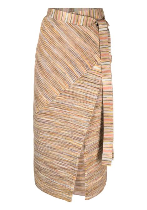 Brown Paris space-dye knitted skirt - women JONATHAN SIMKHAI | 2233010KCRLSPCDY