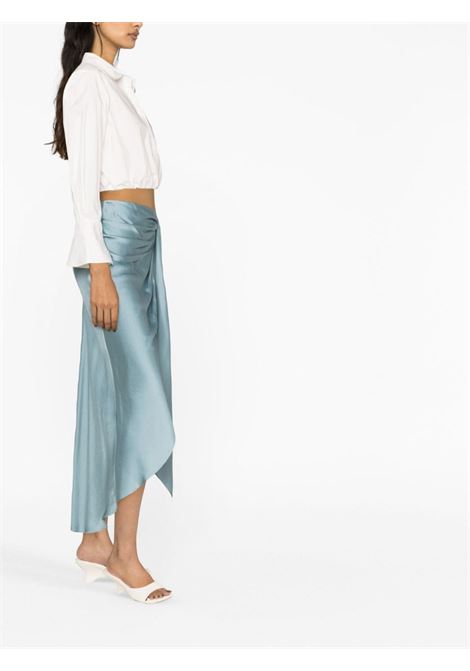 Blue high-waist satin-finish skirt - women JONATHAN SIMKHAI | 2233015QBL