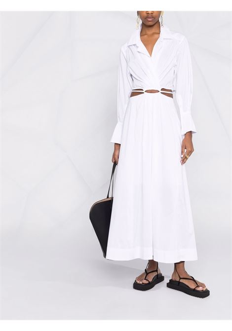 White long-sleeve cut-out detail dress - women JONATHAN SIMKHAI | JS1125TWHT