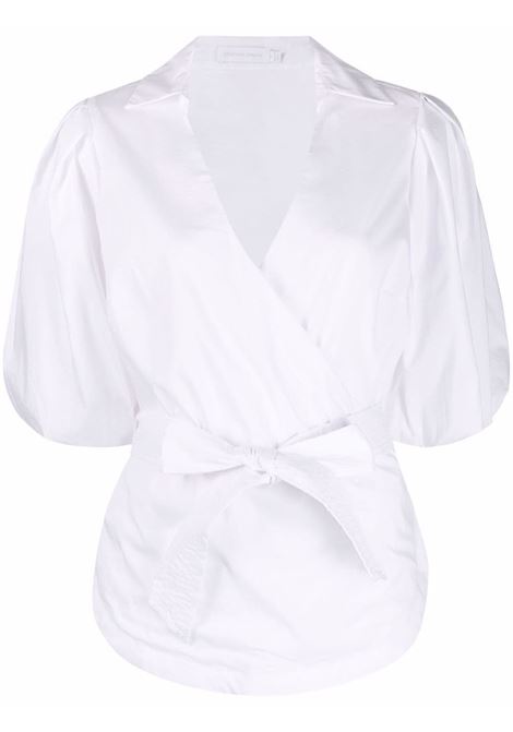 White V-neck wrap blouse - women JONATHAN SIMKHAI | JS2020TWHT