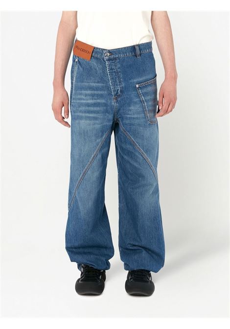 Blue oversized twisted wide-leg jeans - unisex JW ANDERSON | DT0052PG1164804