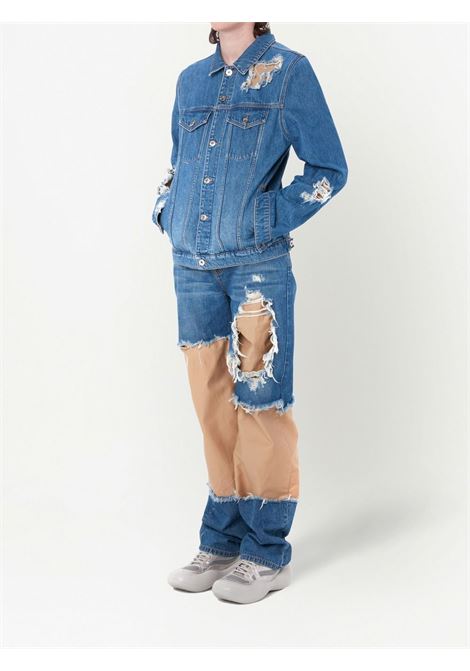 Blue distressed straight-leg jeans - men  JW ANDERSON | DT0055PG1164804