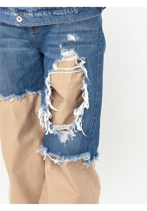 Blue distressed straight-leg jeans - men  JW ANDERSON | DT0055PG1164804