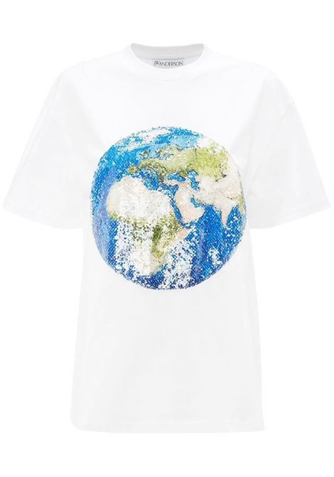 White sequin-globe T-shirt - women JW ANDERSON | JT0150PG0718001
