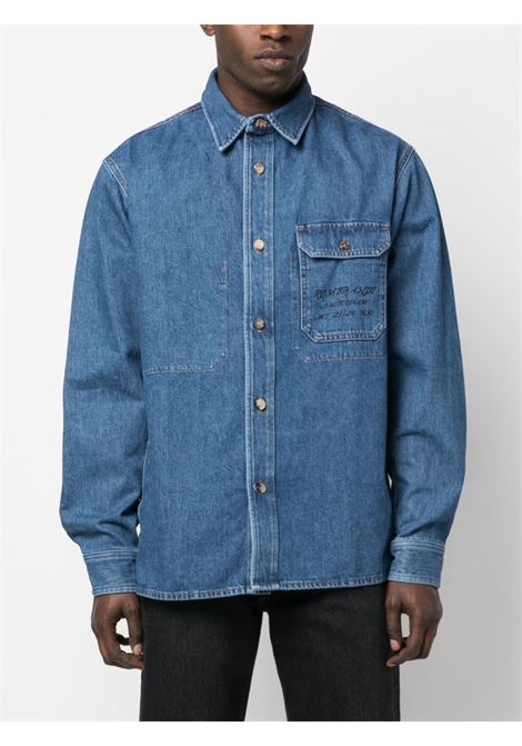 Blue graphic-print denim shirt - men JW ANDERSON | SH0231PG1240800