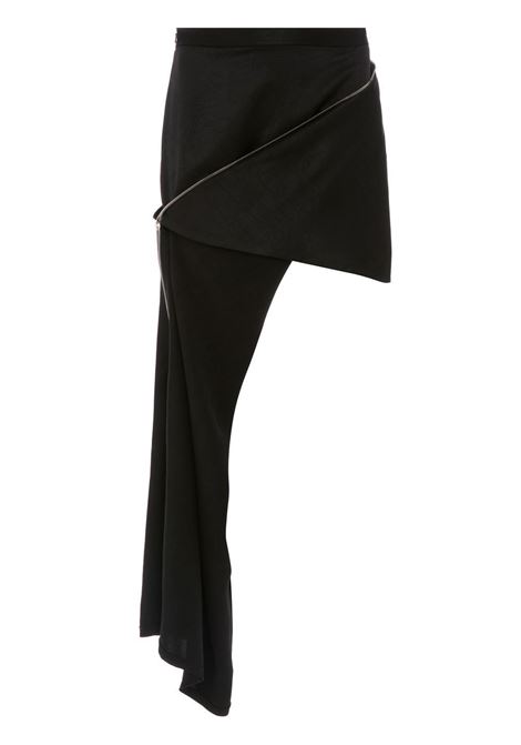 Black zip-up asymmetric skirt - women JW ANDERSON | SK0128PG1116999