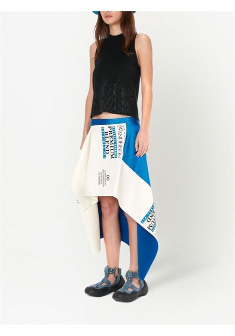 Blue and white graphic-print asymmetric skirt - women JW ANDERSON | SK0135PG1116856
