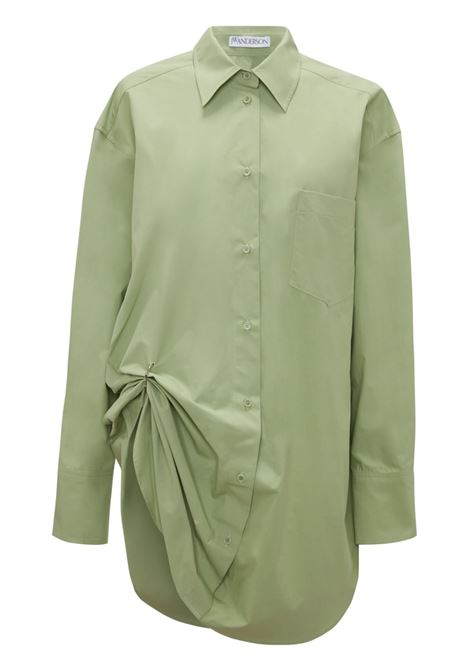 Camicia con dettaglio raccolto in verde - donna JW ANDERSON | TP0241PG1090505