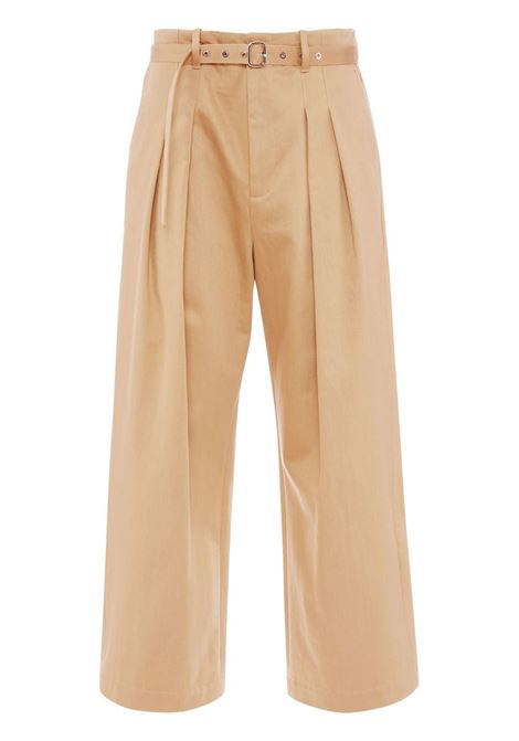 Beige wide-leg pleat-detail trousers - men JW ANDERSON | TR0272PG0947132