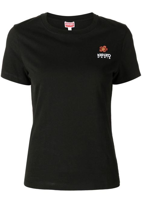 T-shirt con ricamo in nero - donna KENZO | FC62TS0124SO99J