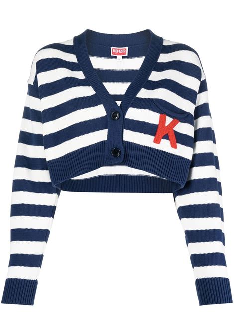 Blue Nautical Stripes cropped cardigan - women KENZO | FD52CA3563CG77