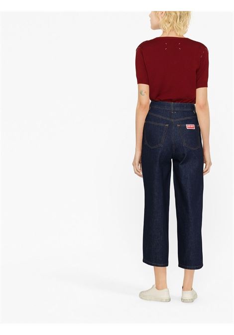 Blue high-waist wide-leg jeans - women KENZO | FD52DP2136B1DM