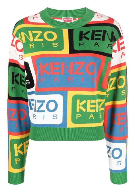 Multicolour logo-intarsia jumper - women KENZO | FD52PU3673CDMU