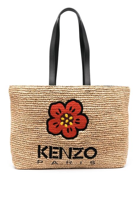 Beige Boke Flower straw bag - women KENZO | FD52SA561F0299