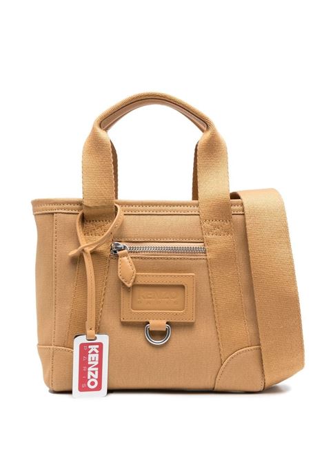 Beige logo-tag tote bag - women  KENZO | FD52SA921F0112