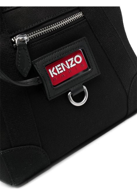 Black logo-tag tote bag - women KENZO | FD52SA921F0199