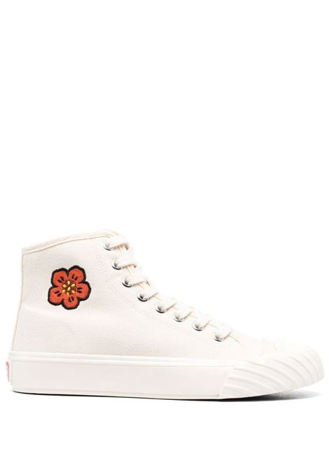 White embroidered-logo high-top sneakers - women KENZO | FD52SN020F7304