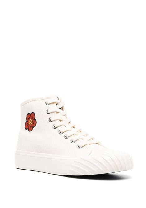 White embroidered-logo high-top sneakers - women KENZO | FD52SN020F7304