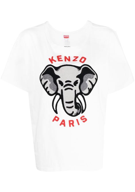 T-shirt con stampa in bianco - donna KENZO | FD52TS0024SO02