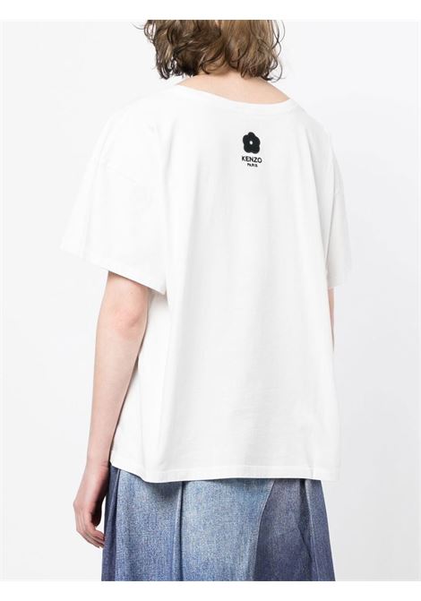 White logo-print short-sleeve T-shirt - women KENZO | FD52TS0024SO02