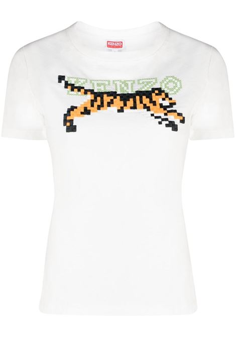 White embroidered-design T-shirt - women KENZO | FD52TS0124SG02