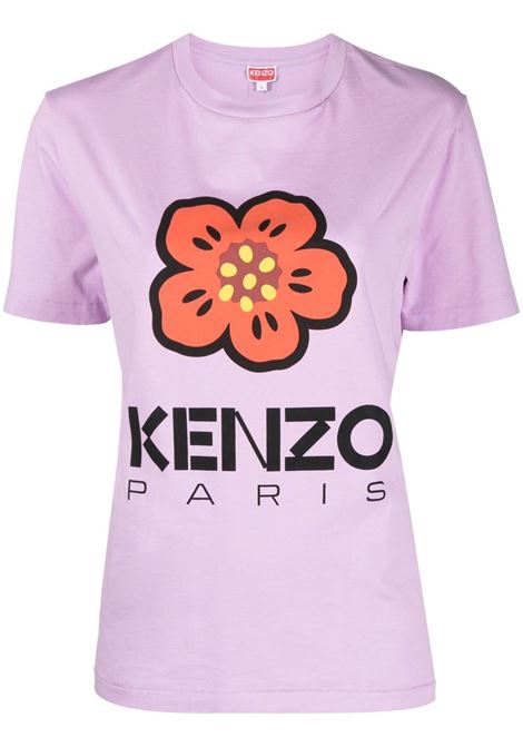 T-shirt con logo in viola - donna KENZO | FD52TS0394SO66