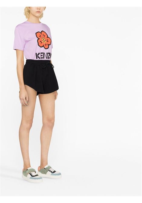 Purple logo-print T-shirt - women  KENZO | FD52TS0394SO66