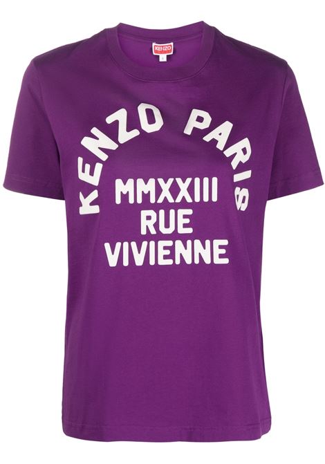 Purple logo-print T-shirt - men KENZO | FD52TS0424SO83