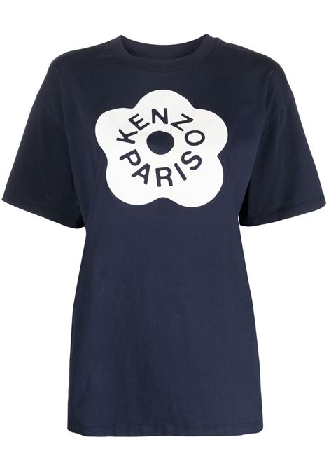 Blue Boke Flower 2.0-print T-shirt - men KENZO | FD52TS0464SC77
