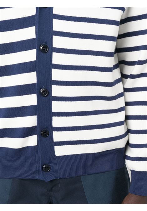 Blue panelled-design stripe-pattern cardigan - men KENZO | FD55CA3703CN77