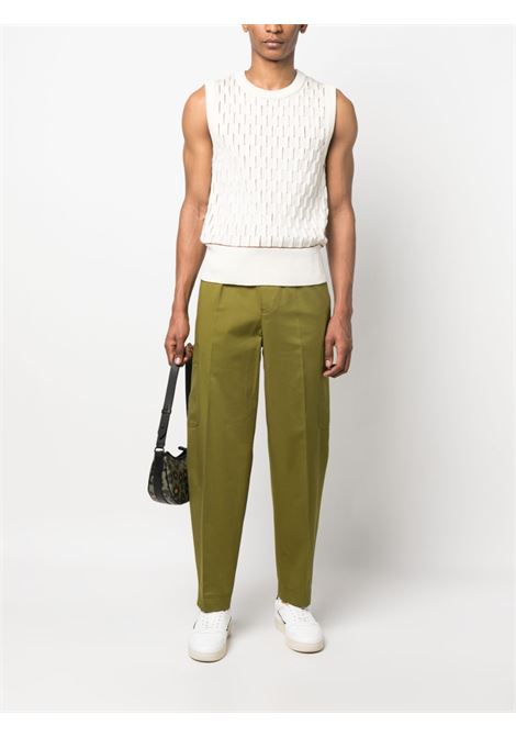 Green logo-patch cargo trousers - men KENZO | FD55PA5019RD50