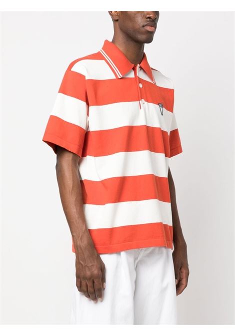 Polo a righe con stampa in bianco e arancione - uomo KENZO | FD55PU3713CN21