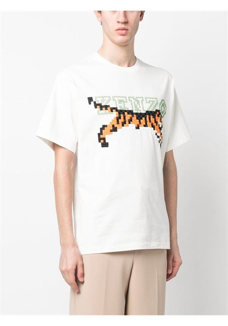 T-shirt con stampa in bianco - uomo KENZO | FD55TS4464SY02