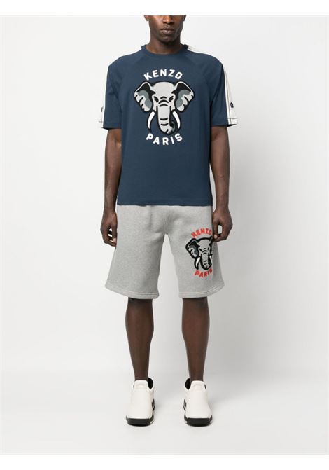 T-shirt con stampa in blu - uomo KENZO | FD55TS4514SC77