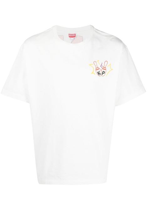 T-shirt con stampa in bianco - uomo KENZO | FD55TS4534SG02