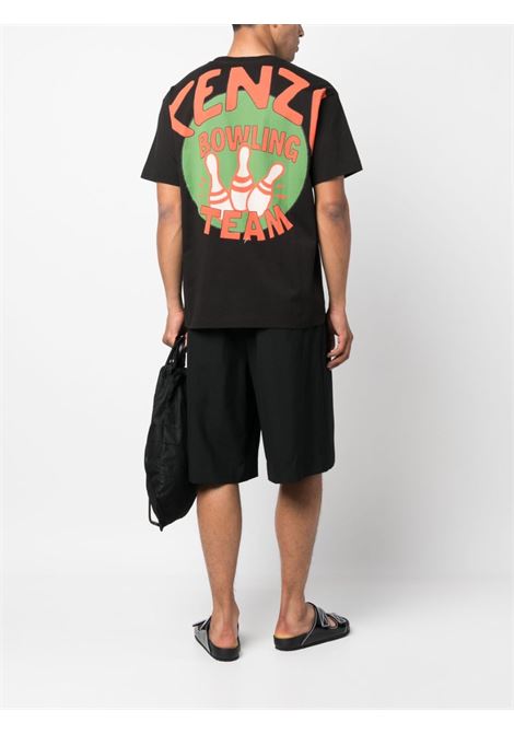 Black Bowling-print T-shirt - men KENZO | FD55TS4534SG99J
