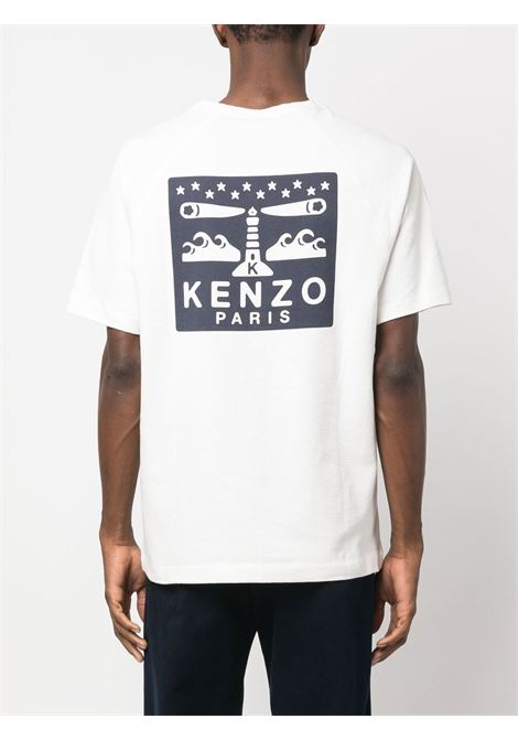 T-shirt con stampa in bianco - uomo KENZO | FD55TS4554SU02