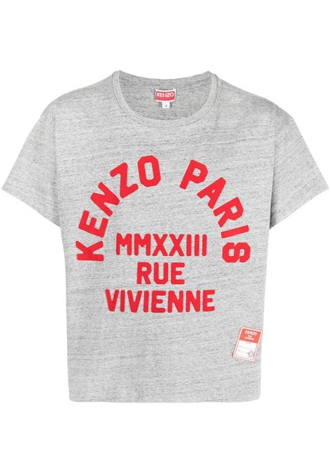 T-shirt con stampa in grigio - uomo KENZO | FD55TS4594SC94B
