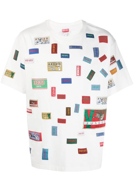T-shirt Archive Labels in bianco - uomo KENZO | FD55TS4674SG02