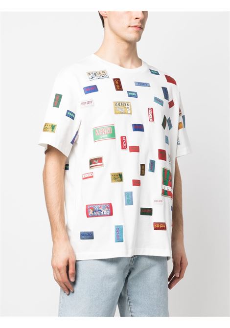 T-shirt Archive Labels in bianco - uomo KENZO | FD55TS4674SG02