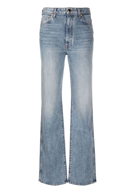 Jeans dritti a vita alta in blu chiaro - donna KHAITE | 1032096