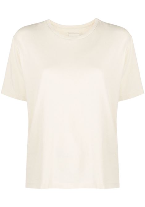 T-shirt a girocollo in beige - donna KHAITE | 2196138103